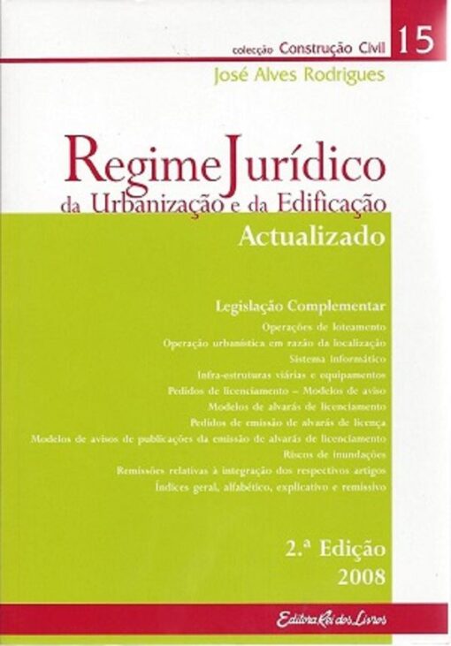 capa do livro regime juridico da urbanização e da edificação