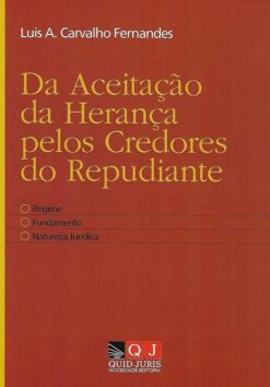 capa do livro da aceitação da herança pelos credores do repudiante