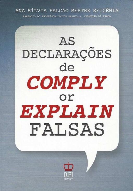 capa do livro As Declarações de Comply or Explain Falsas