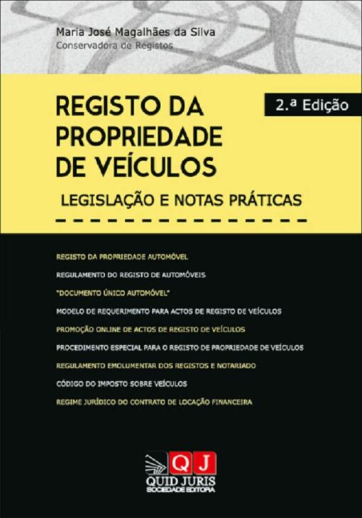 Capa do livro Registo da Propriedade de Veículos