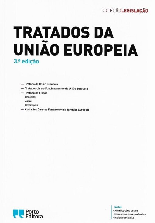 Capa do livro Tratados da União Europeia