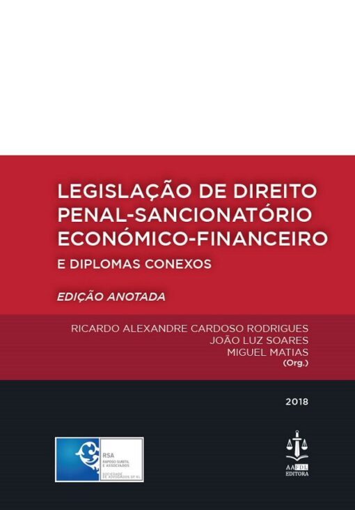 capa do livro Legislação de direito penal-sancionatório económico-financeiro e diplomas conexos
