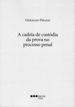 Capa do livro a cadeia de custódia da prova no processo penal