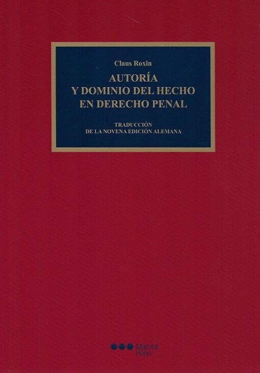 capa do livro autoria y dominio del hecho en derecho penal