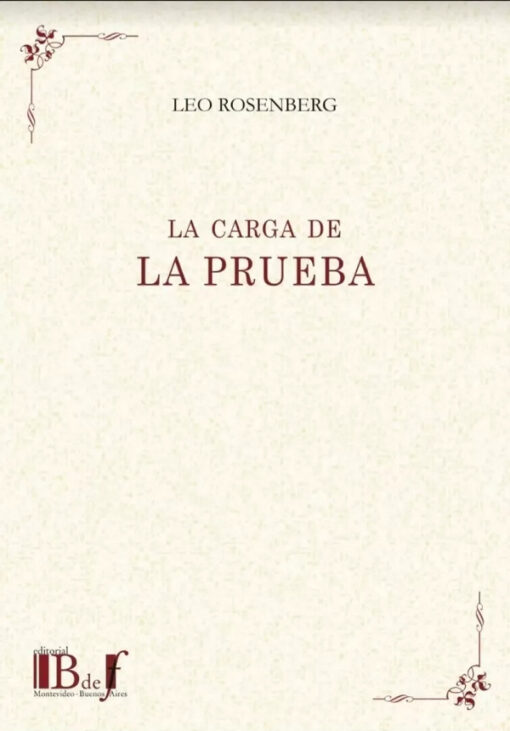 capa do livro La carga de la Prueba