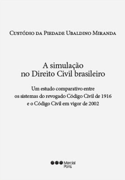 Capa do livro A Simulação no Direito Civil Brasileiro