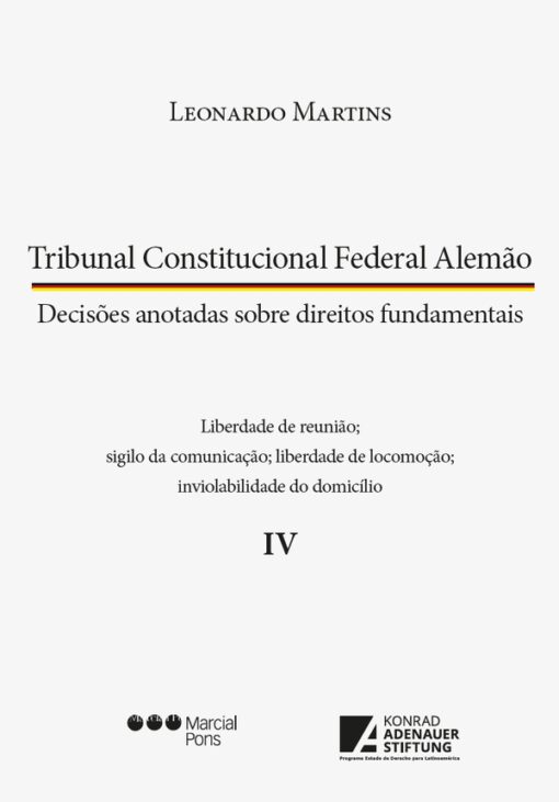 Capa do livro Tribunal Constitucional Federal Alemão Vol IV
