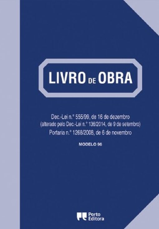 Livro de Obra Modelo 96 Porto Editora