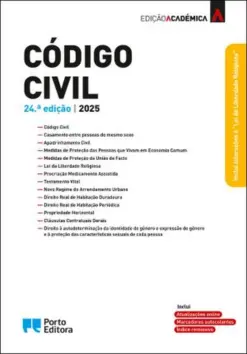 Capa do livro Código Civil Edição Académica 24ª 2025